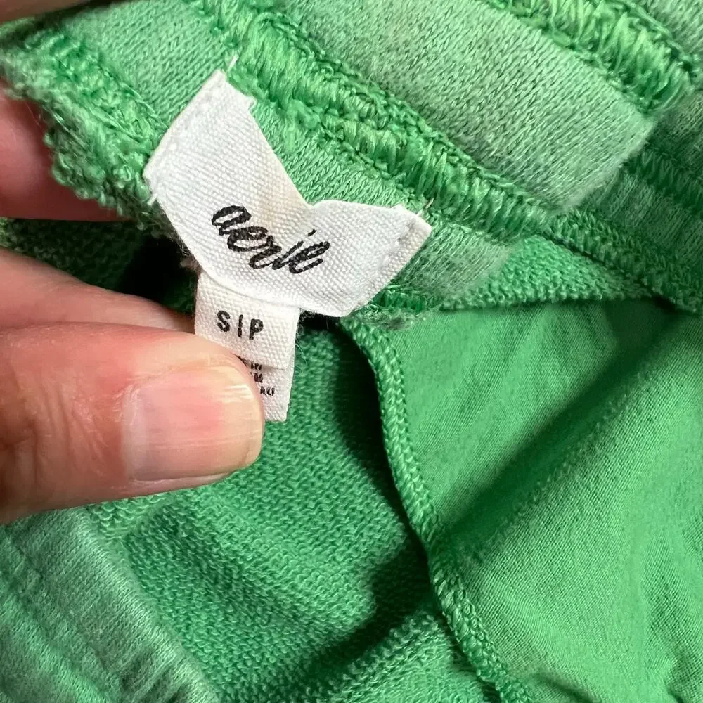Aerie Chill Joggers Small Ski Resort Ice Cold Pants Patchwork Lounge Drawstring - Picture 6 of 9